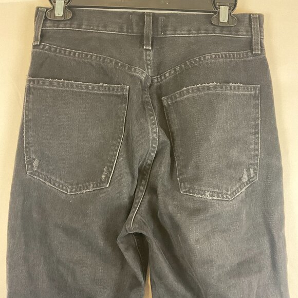 Agolde 90's Jeans 25 Black Distressed Destroyed Button Fly - Picture 7 of 10